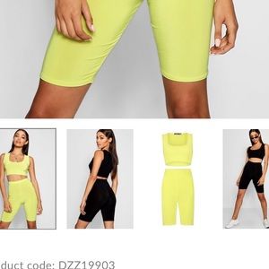 Boohoo neon biker shorts